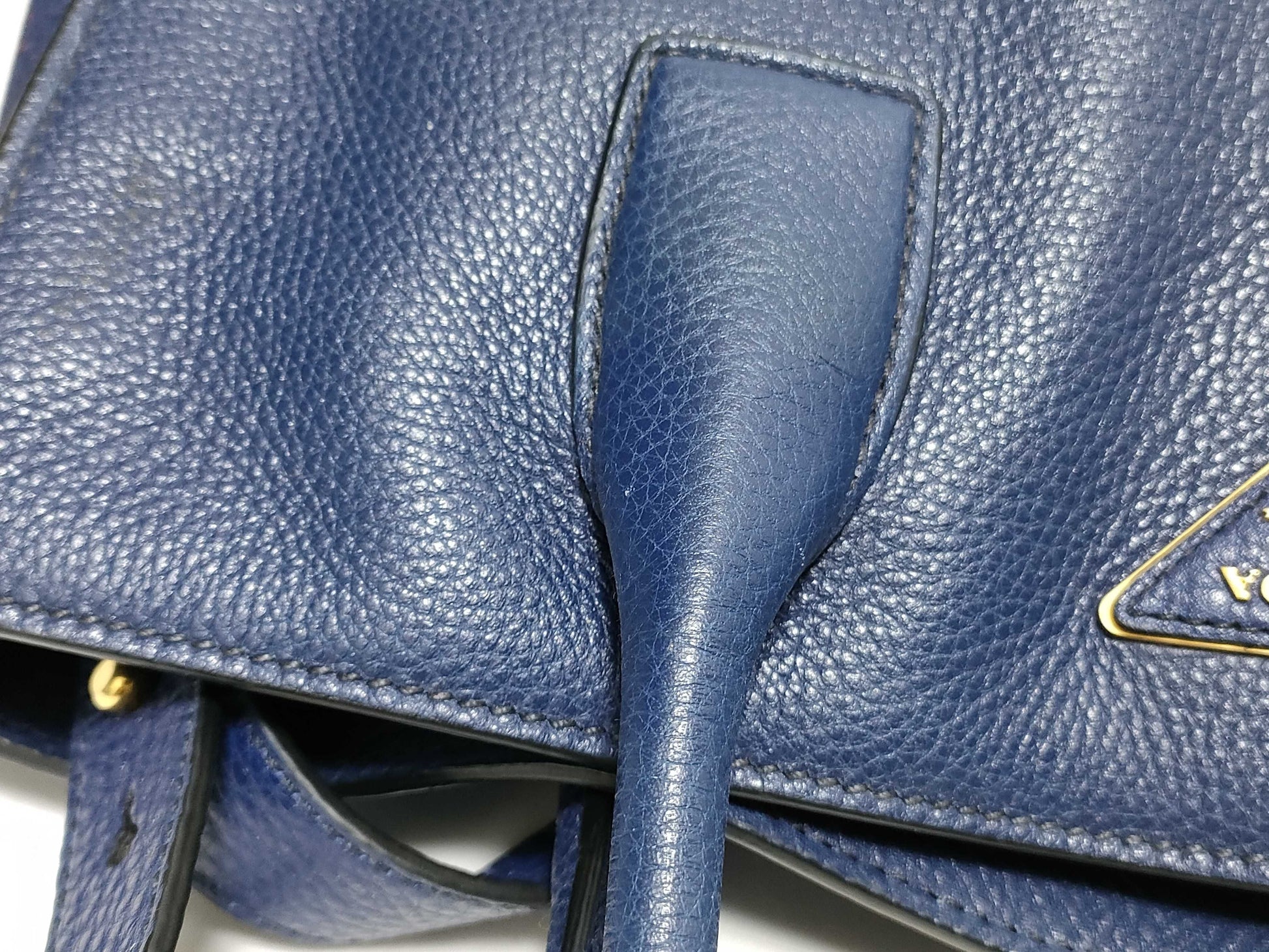 PRADA Prada Tote Bag, Leather, Navy, bn2671, 2-Way Tote Bag