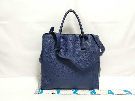 PRADA Prada Tote Bag, Leather, Navy, bn2671, 2-Way Tote Bag