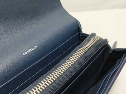 BALENCIAGA Paper Money Leather Bifold Long Wallet 371661