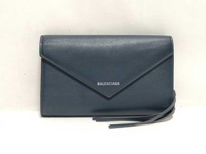 BALENCIAGA Paper Money Leather Bifold Long Wallet 371661