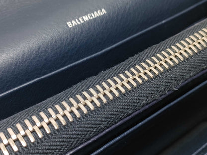 BALENCIAGA Paper Money Leather Bifold Long Wallet 371661