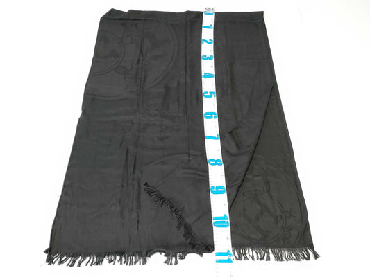 HERMES New Libris Large Scarf, 85% Cashmere, 15% Silk, Logo, Black, Other Accessories