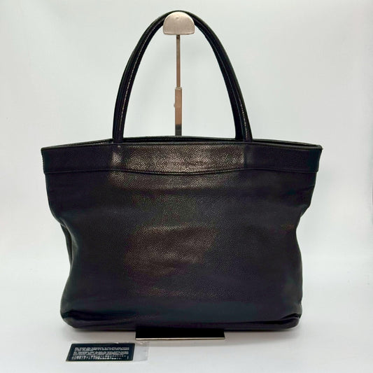 CHANEL Caviar Skin Coco Mark Tote Bag, Black, 6014031, with Guarantee Card, Mismatched Number