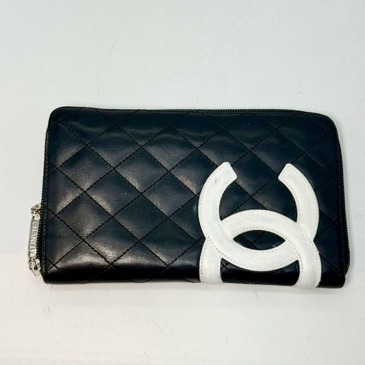 CHANEL Cambon Line Round Zip Long Wallet with Organizer, Black, 12698542 Wallet