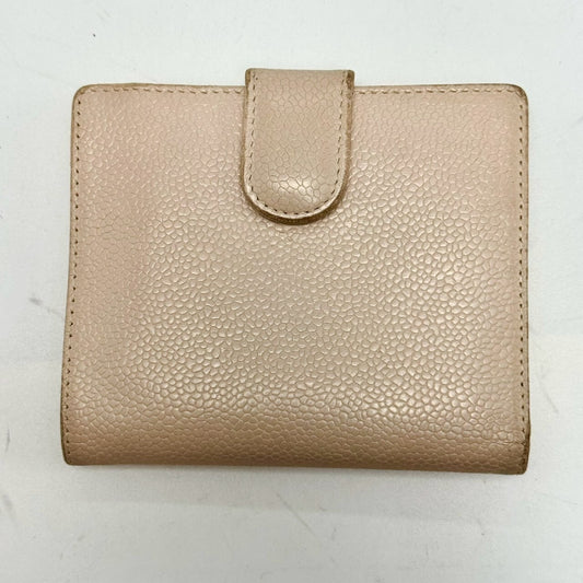 CHANEL Caviar Leather Bi-fold Compact Wallet White 9613381 Wallet