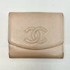 CHANEL Caviar Leather Bi-fold Compact Wallet White 9613381 Wallet