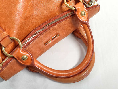 Miu Miu Miu Miu Ribbon 2-Way Bag Orange Handbag