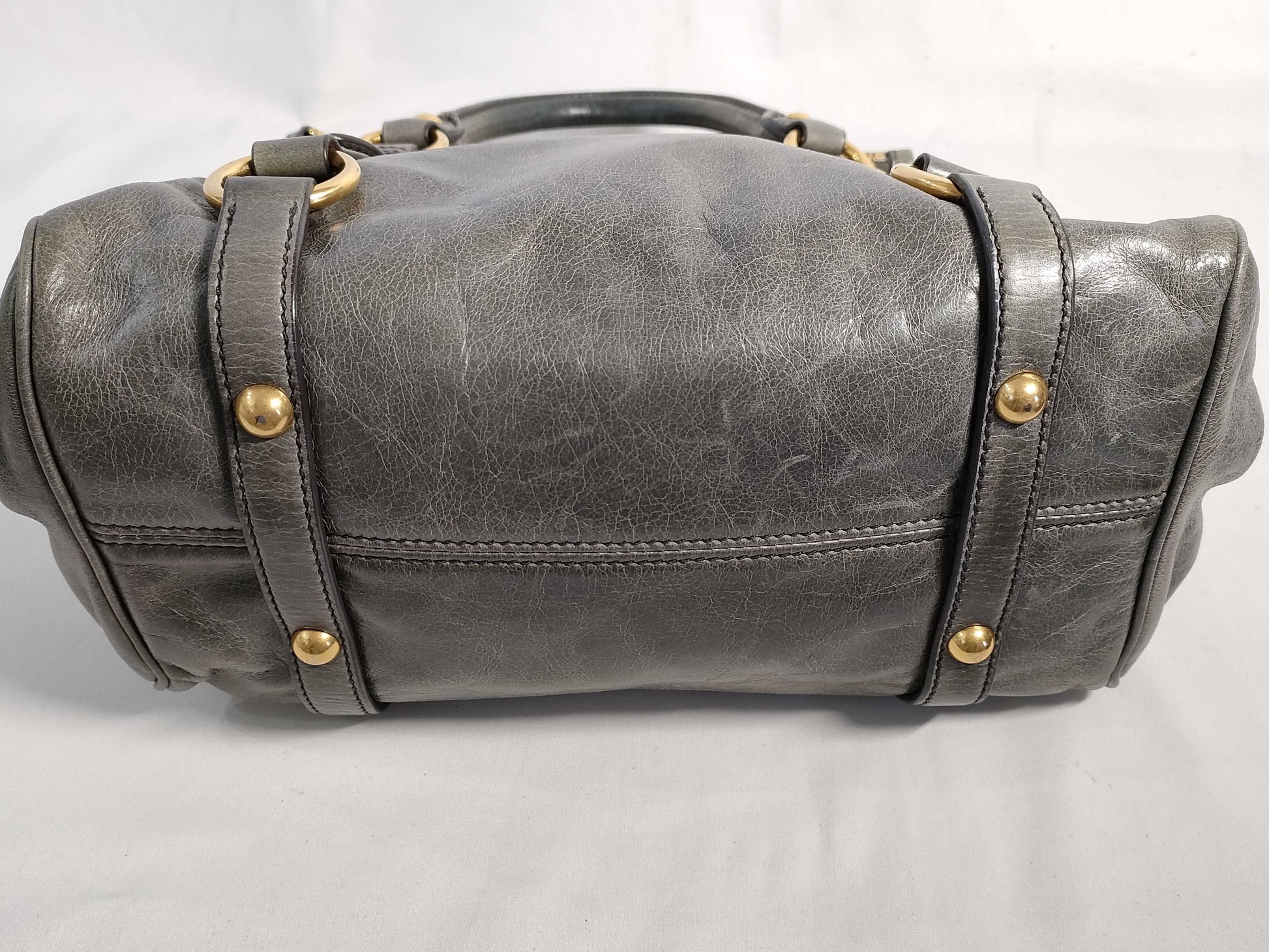 Miu Miu Miu Miu Ribbon 2-Way Bag Gray Handbag