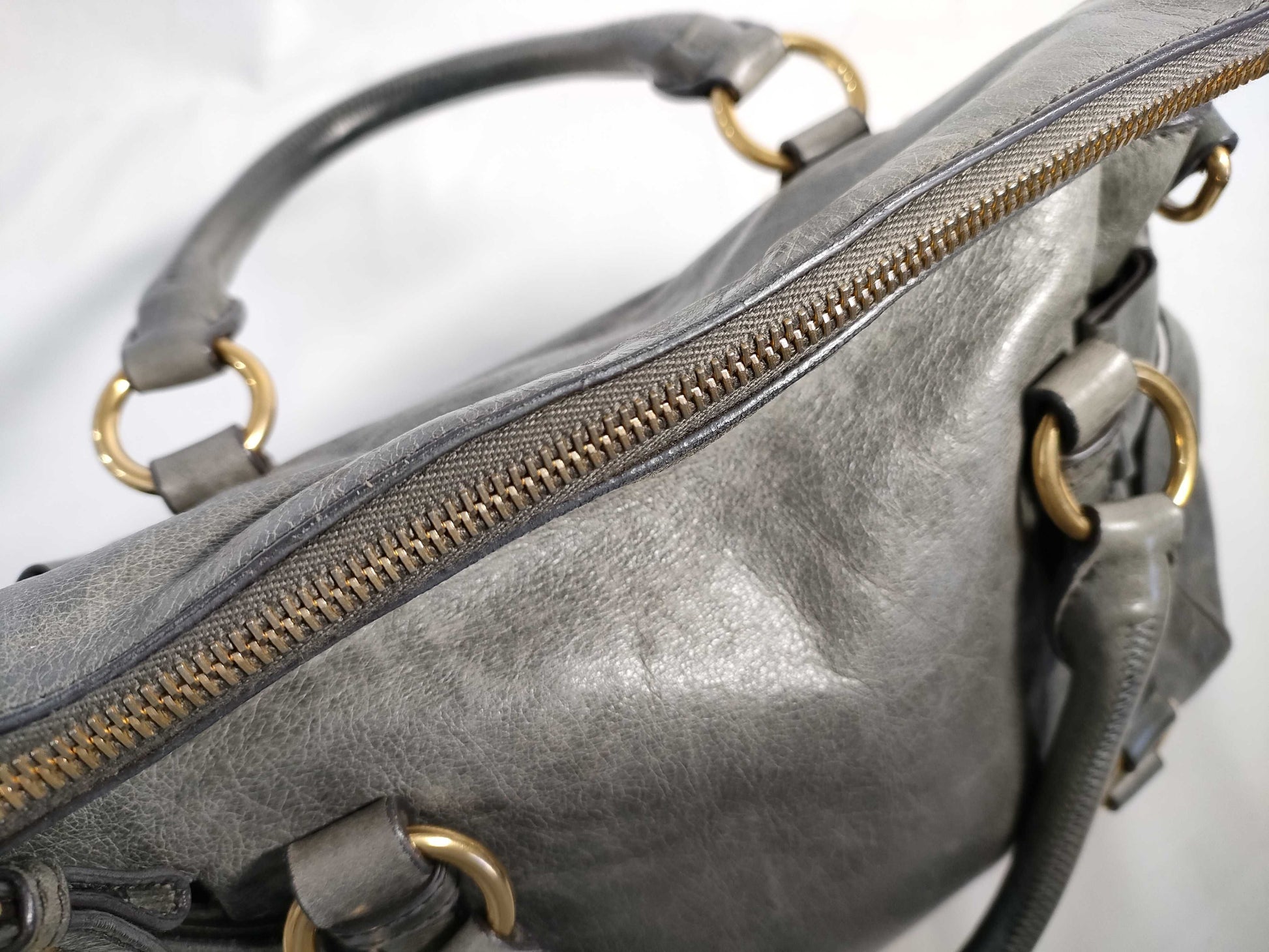 Miu Miu Miu Miu Ribbon 2-Way Bag Gray Handbag