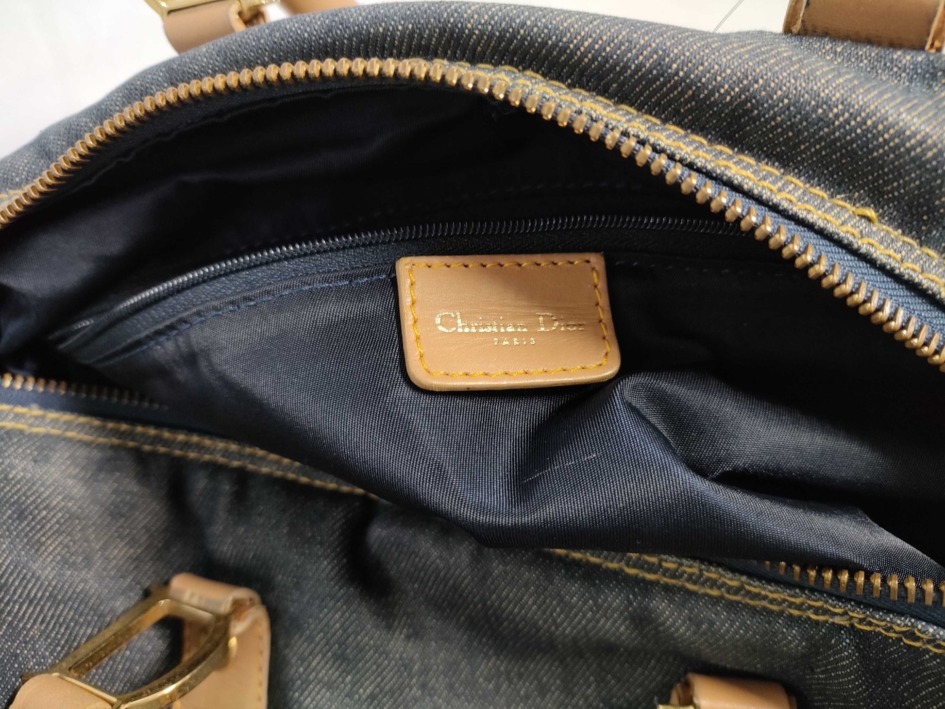 Dior Christian Dior Dior Denim Mini Boston Bag Handbag