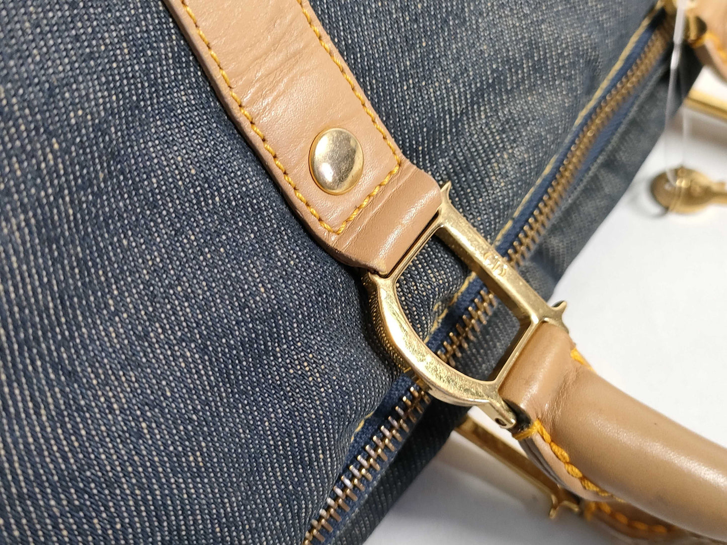 Dior Christian Dior Dior Denim Mini Boston Bag Handbag