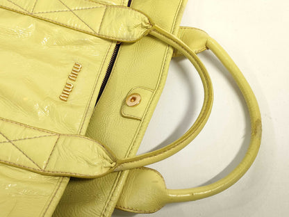 Miu Miu Miu Miu Enamel 2-Way Bag Light Green Handbag