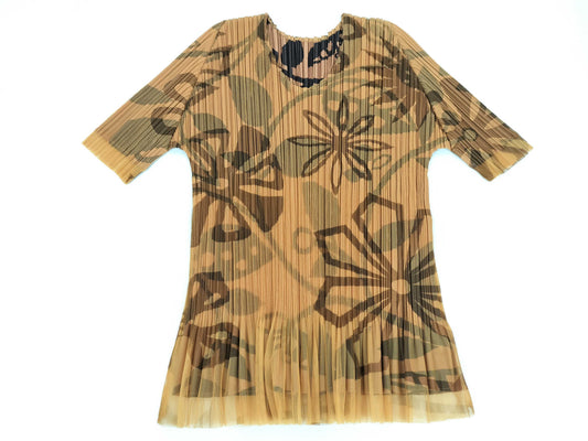 ISSEY MIYAKE PLEATS PLEASE floral print top