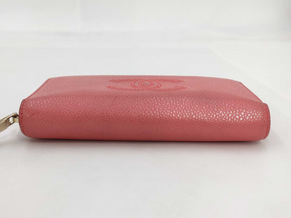 CHANEL Caviar Wallet Round Pink Wallet