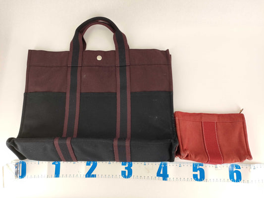HERMES HERMES Foule Tote Bicolor Pouch Set Bag