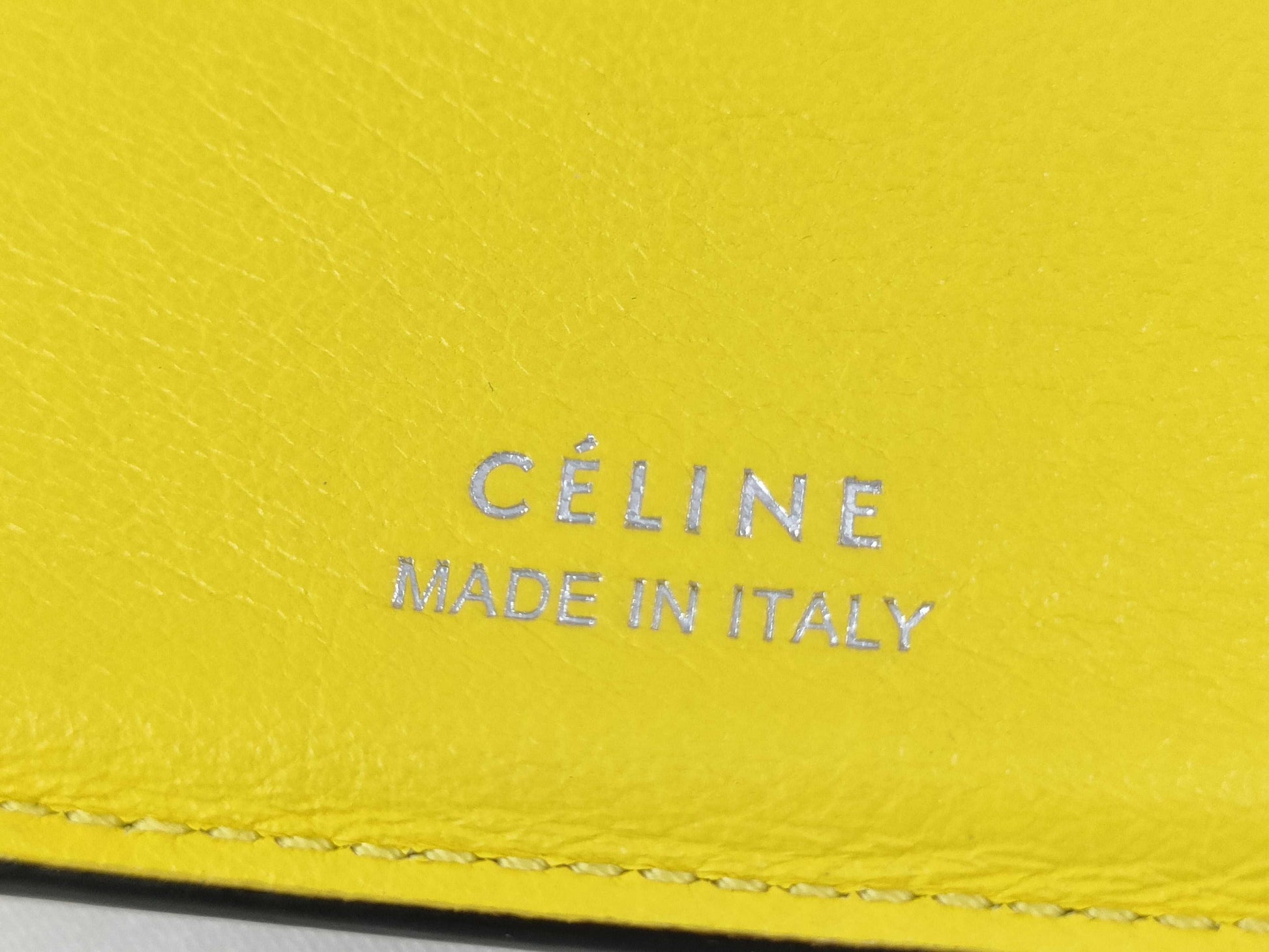 CELINE Tri-fold Wallet Greige Yellow Wallet