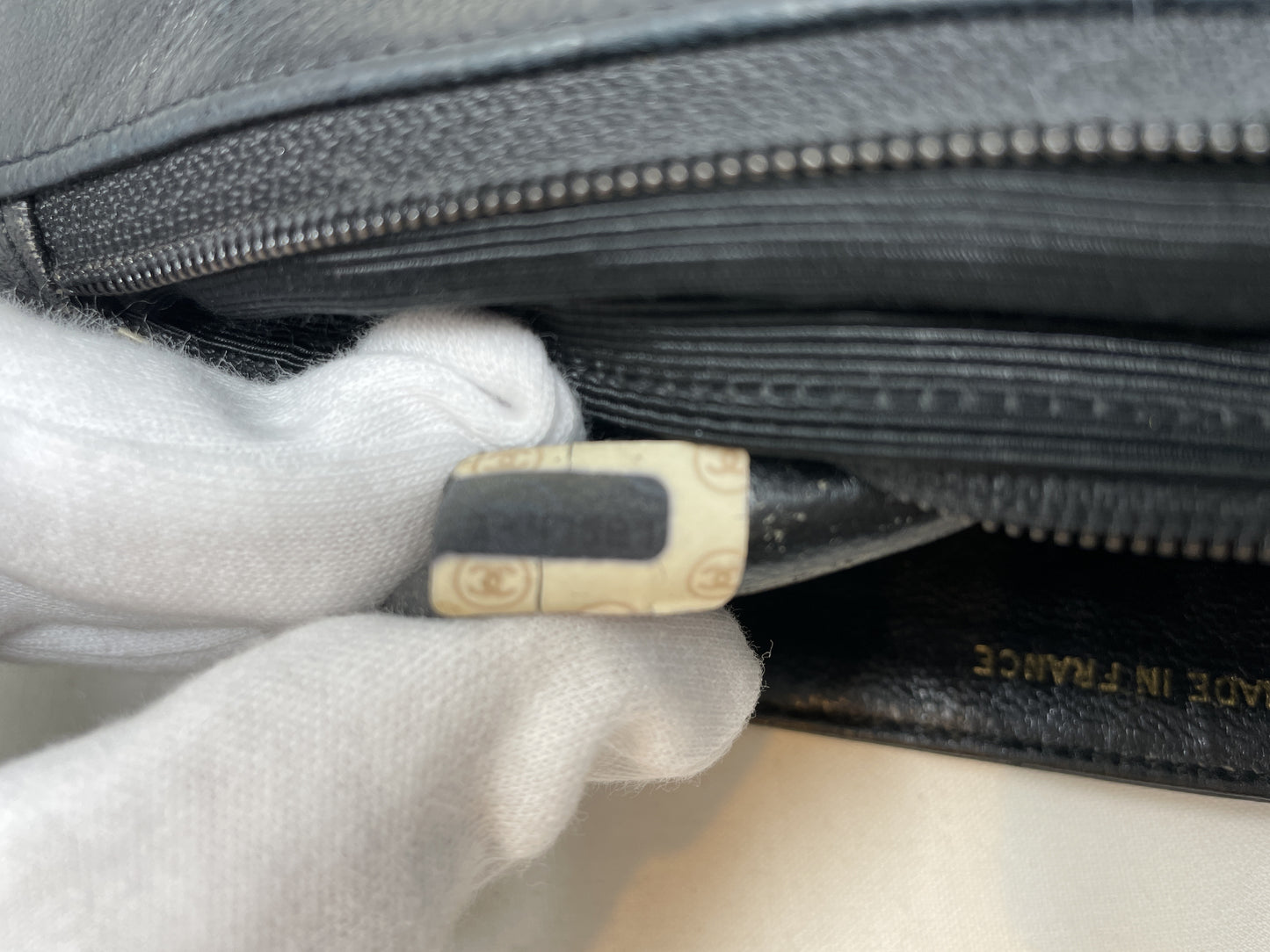CHANEL Mini Matelasse Shoulder Bag, Lambskin, Two-Tone, with Seal