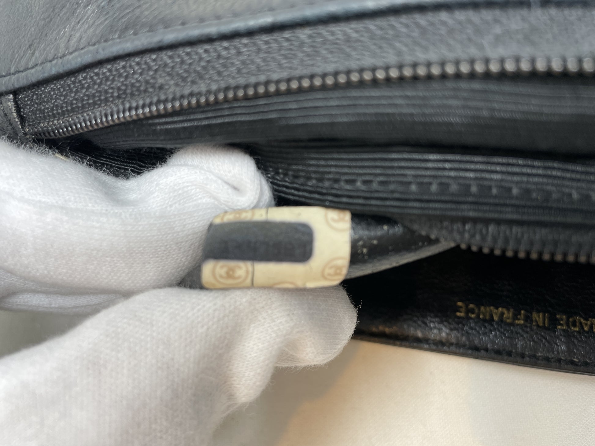 CHANEL Mini Matelasse Shoulder Bag, Lambskin, Two-Tone, with Seal