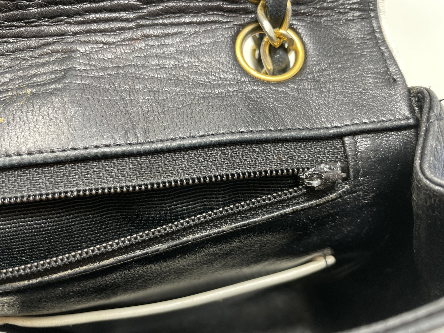 CHANEL Mini Matelasse Shoulder Bag, Lambskin, Two-Tone, with Seal