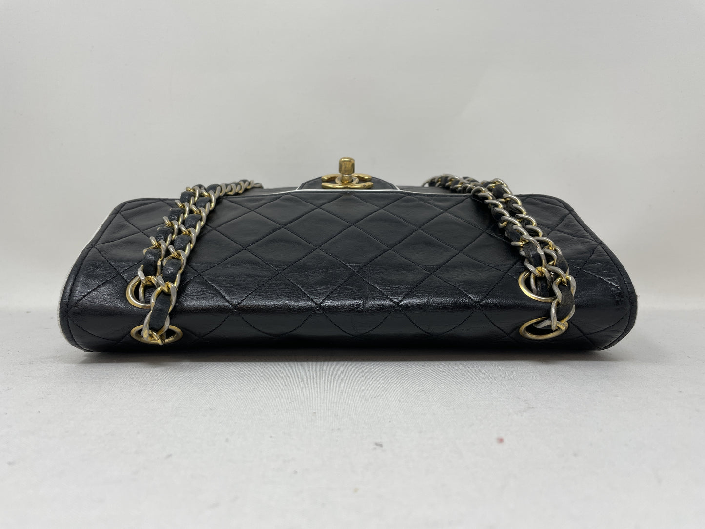 CHANEL Mini Matelasse Shoulder Bag, Lambskin, Two-Tone, with Seal