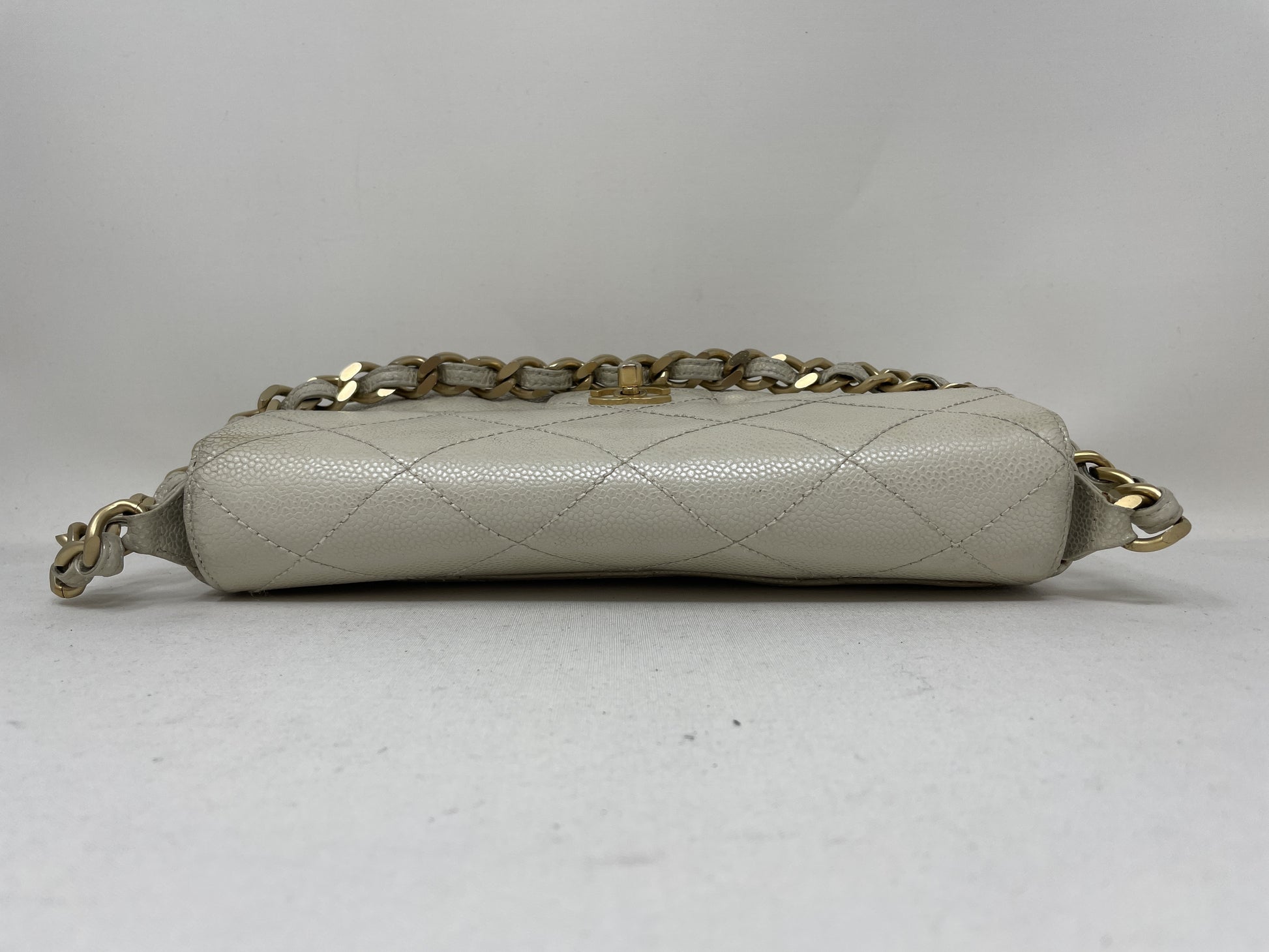 CHANEL Metallic Turn Lock Shoulder Bag with Seal