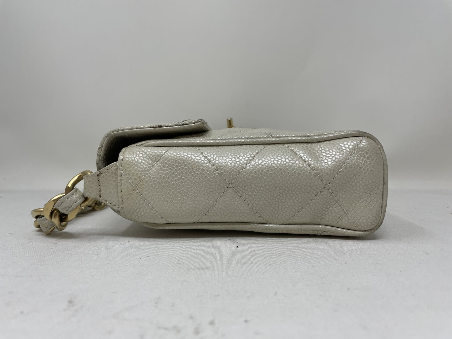 CHANEL Metallic Turn Lock Shoulder Bag with Seal
