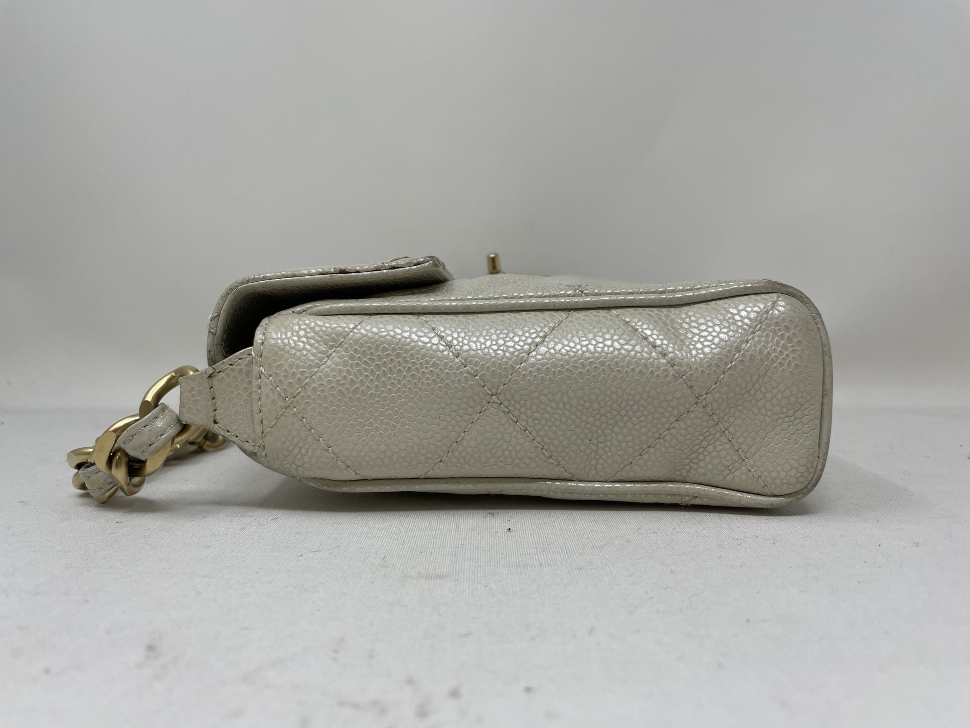CHANEL Metallic Turn Lock Shoulder Bag with Seal