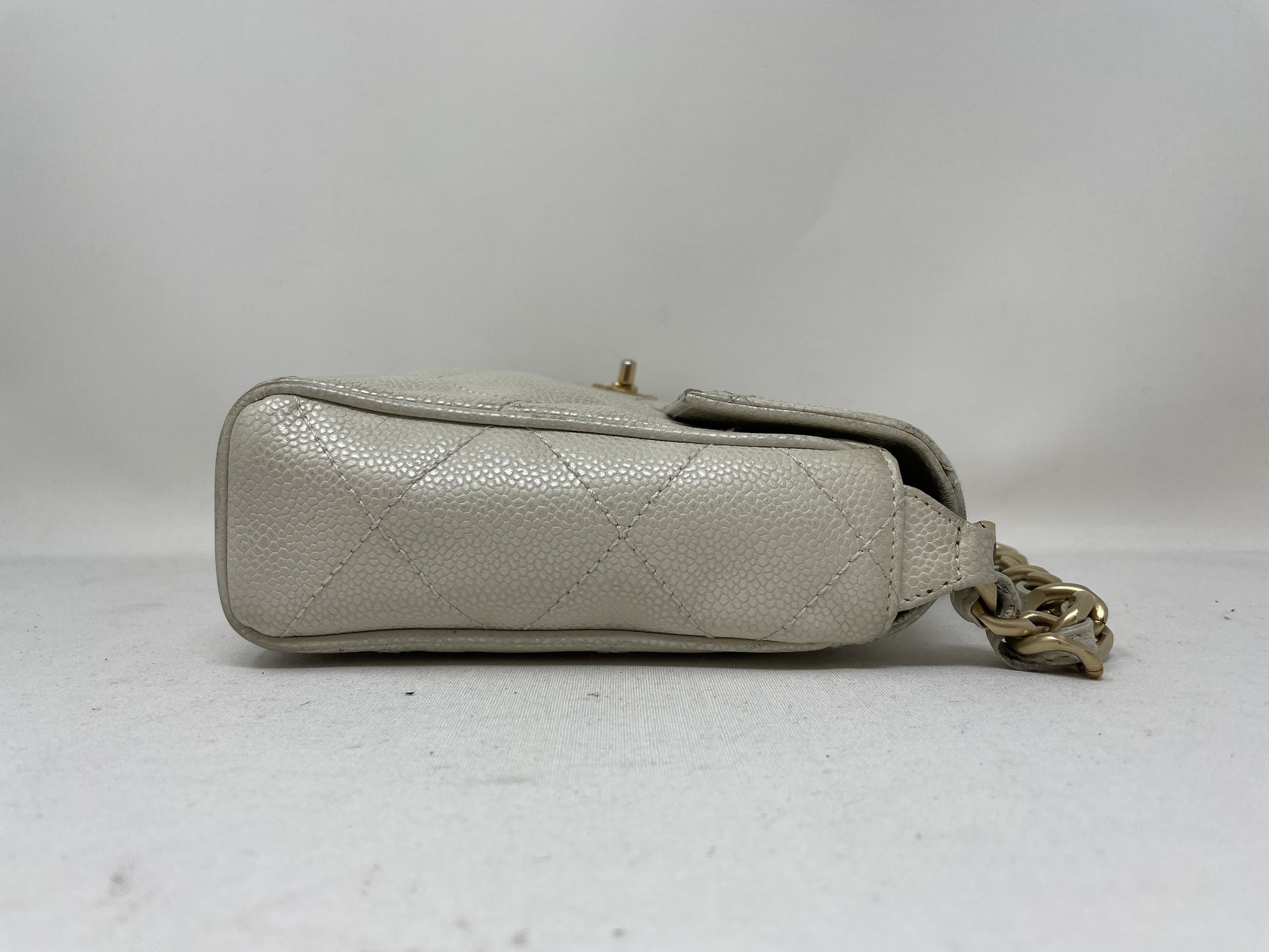 CHANEL Metallic Turn Lock Shoulder Bag with Seal