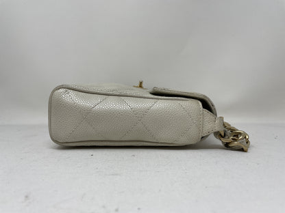 CHANEL Metallic Turn Lock Shoulder Bag with Seal