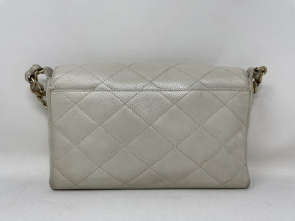 CHANEL Metallic Turn Lock Shoulder Bag with Seal