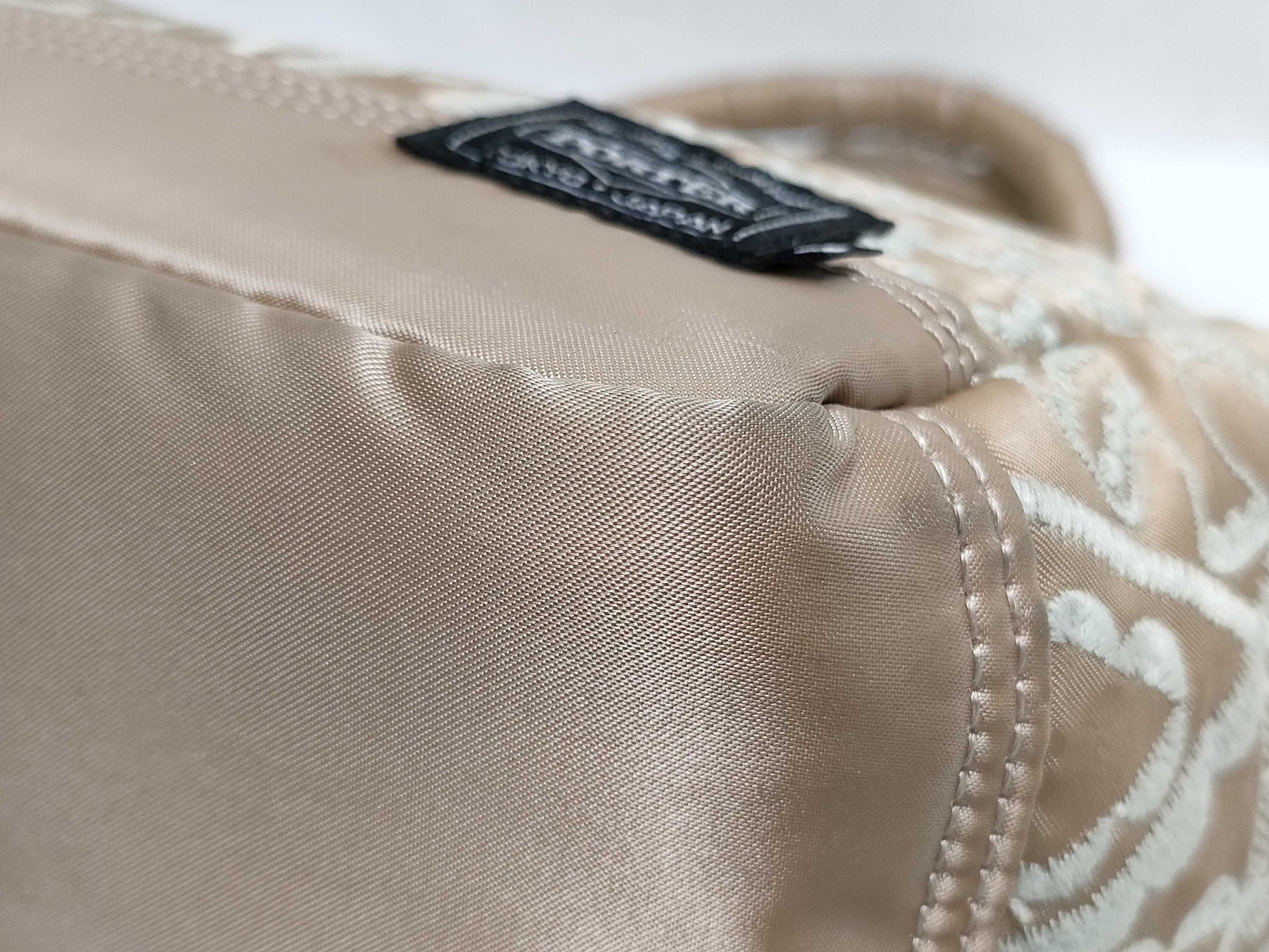 mina perhonen x PORTER Collaboration Symphony 2-Way Tote Bag, Embroidered, Nylon Bonded Fabric, Beige, Handbag