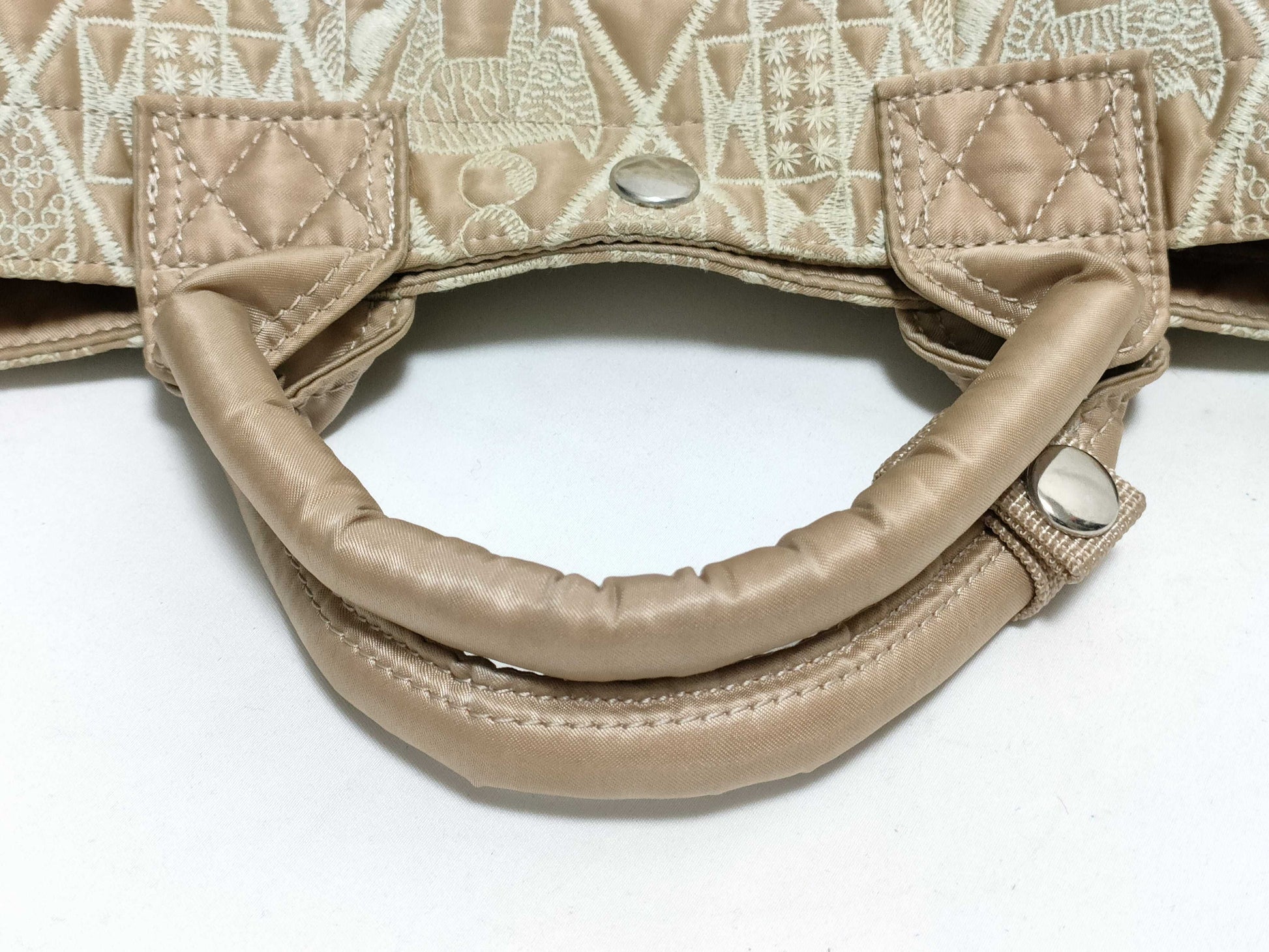 mina perhonen x PORTER Collaboration Symphony 2-Way Tote Bag, Embroidered, Nylon Bonded Fabric, Beige, Handbag