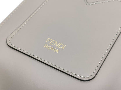 FENDI 7AS188 FF Diamond Phone Pouch Calfskin Leather Gray/Pink Shoulder Bag