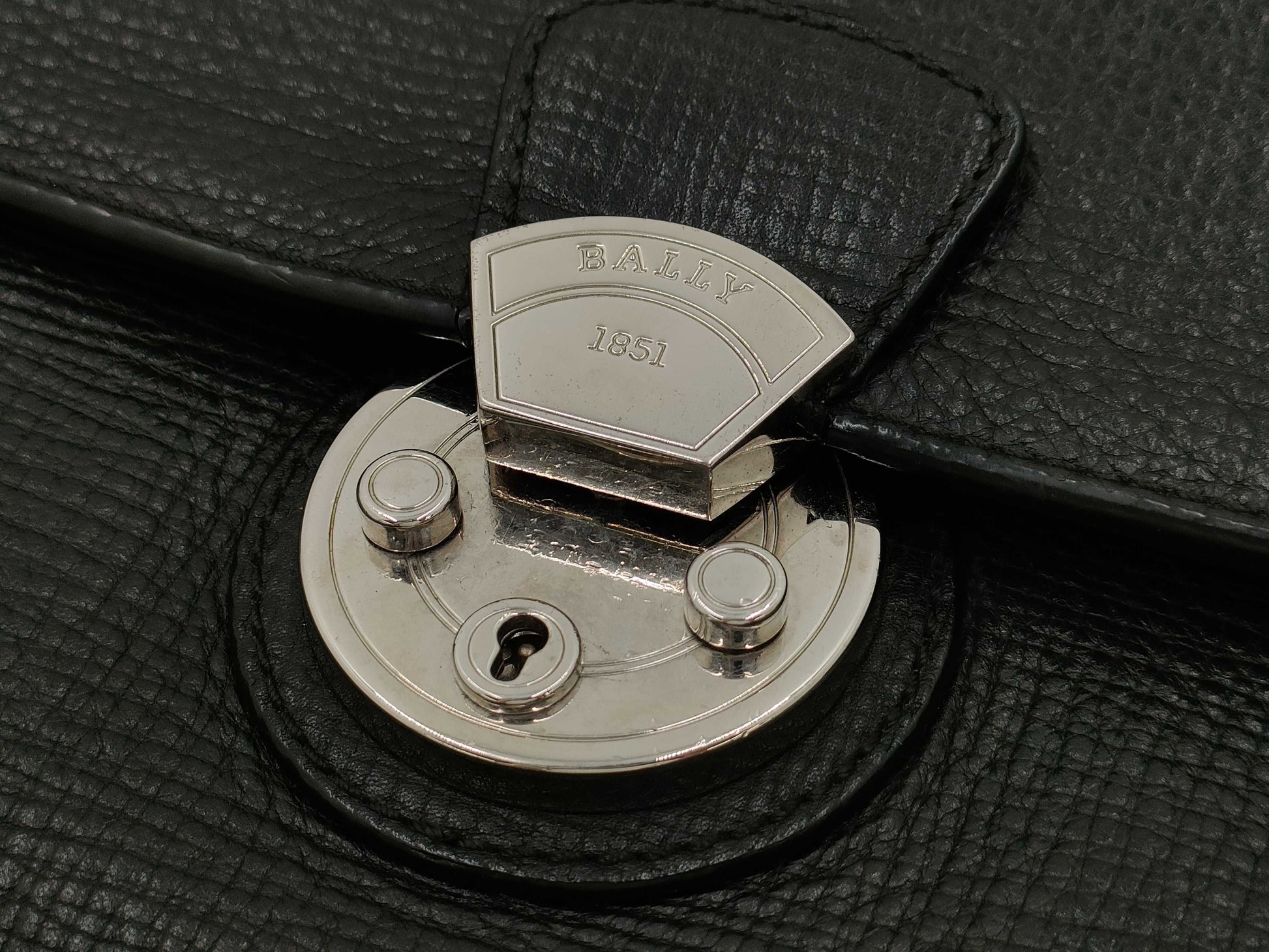 BALLY Leather Business Bag with Lock