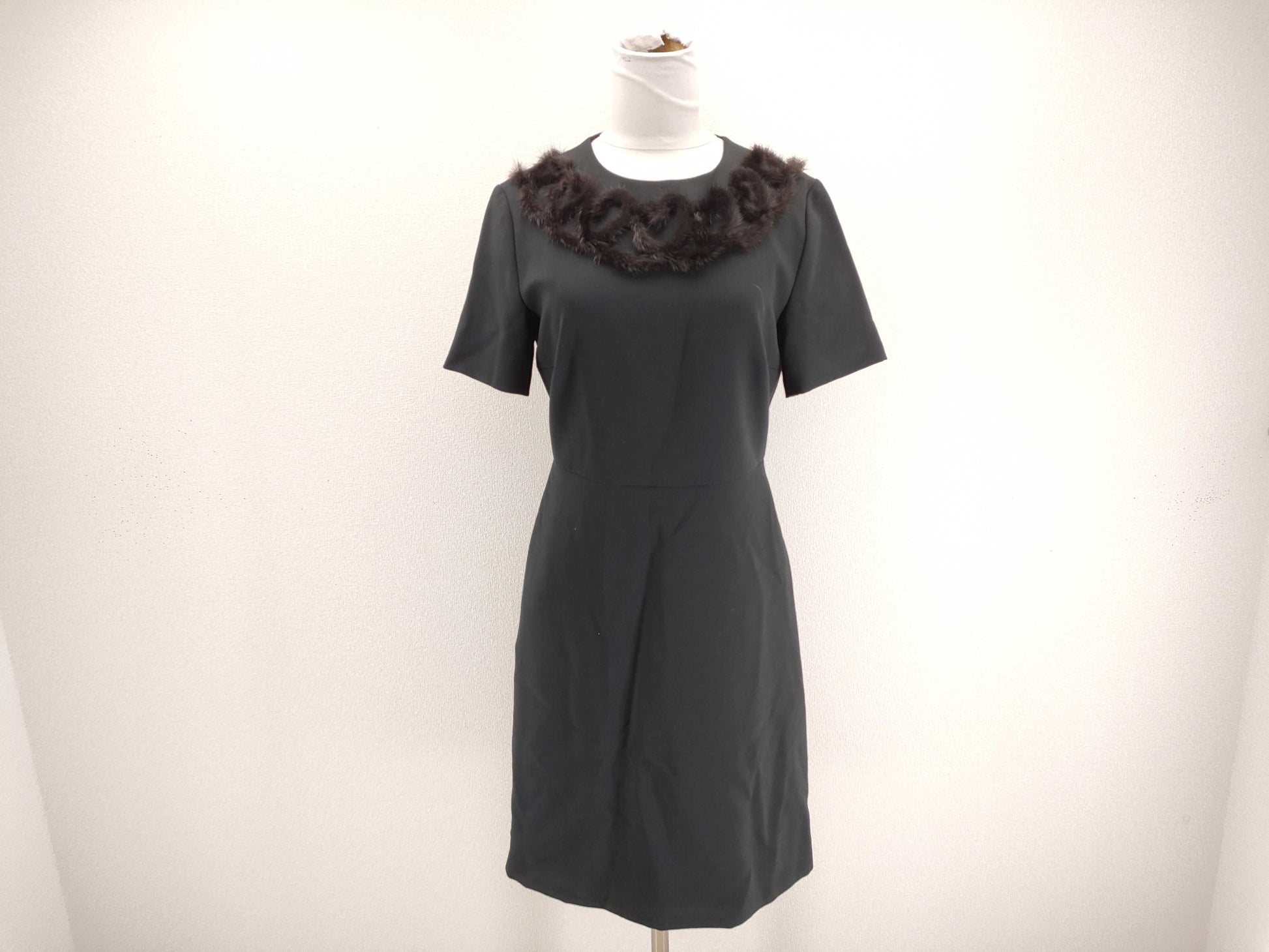 FENDI FENDI Dress Mink Heart Black Dress