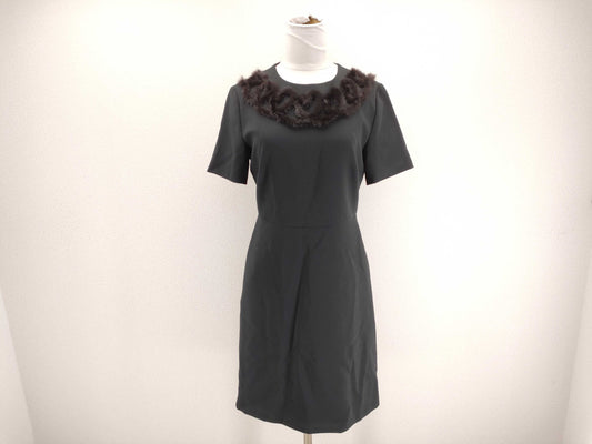 FENDI FENDI Dress Mink Heart Black Dress