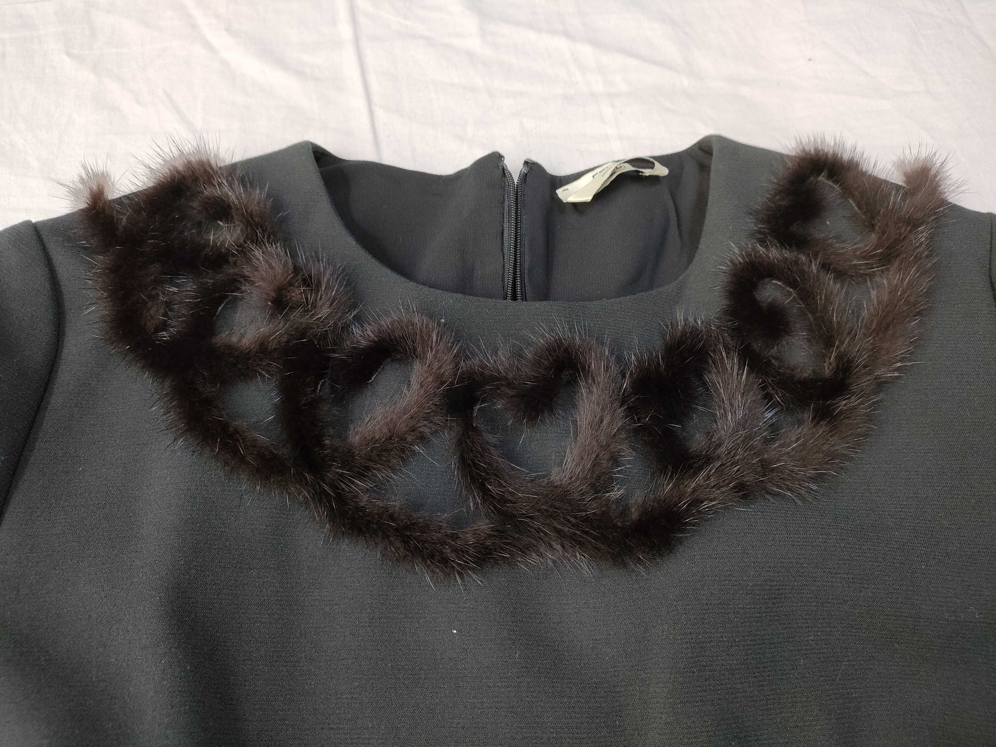 FENDI FENDI Dress Mink Heart Black Dress