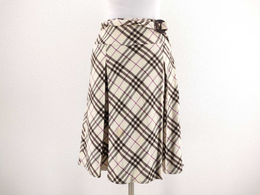 BURBERRY Check Skirt with Belt