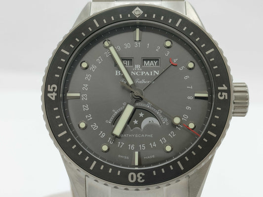 Blancpain Fifty Fathoms Bathyscaphe Complete Calendar Moon Phase 5054-1210-98S 1276 Automatic Men's Watch