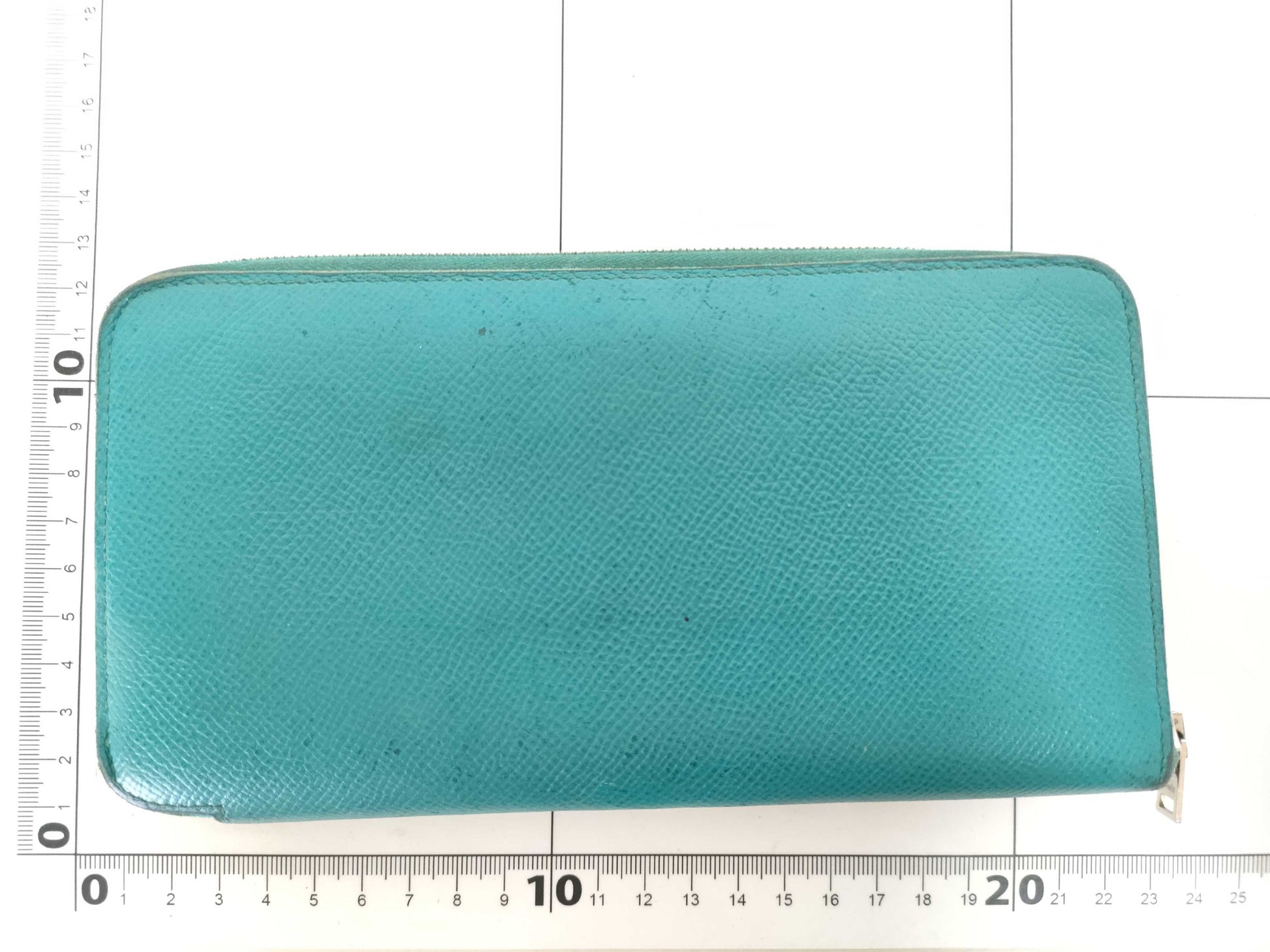 HERMES [Engraved] Unreadable Azap Hermes Azap Blue Wallet