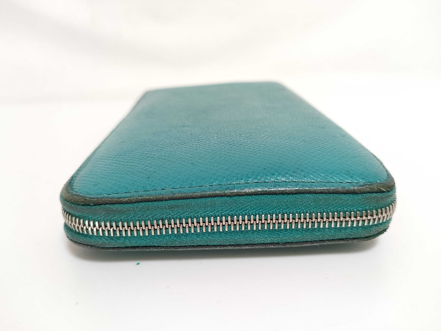 HERMES [Engraved] Unreadable Azap Hermes Azap Blue Wallet