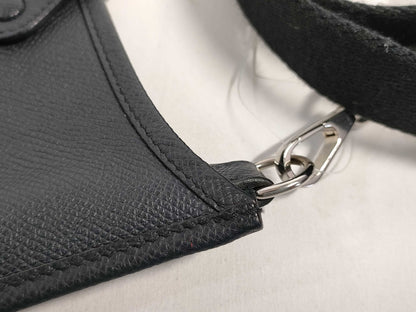 HERMES X Evelyn TPM Epsom Leather X Stamp 2016 Black Shoulder Bag