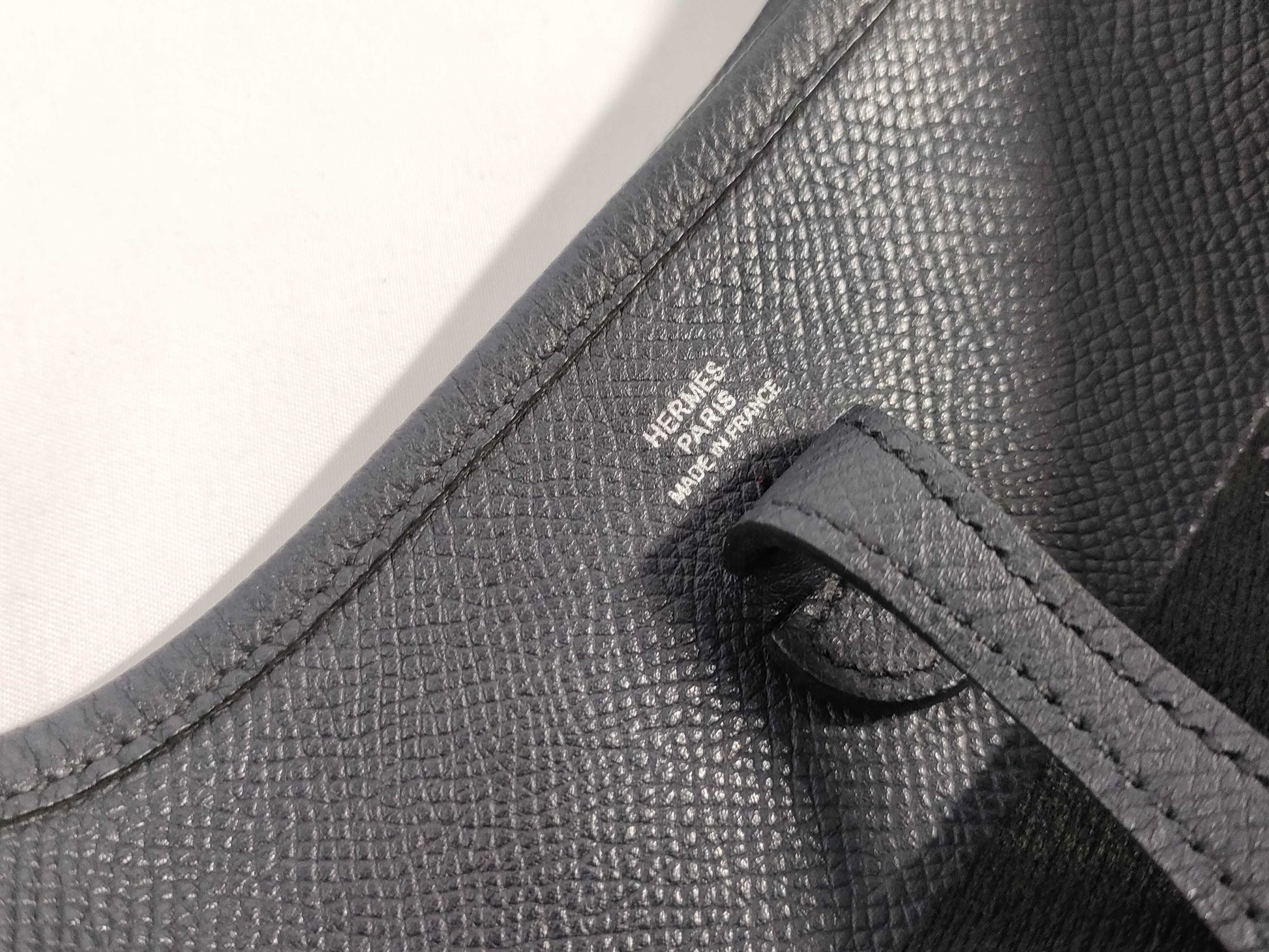 HERMES X Evelyn TPM Epsom Leather X Stamp 2016 Black Shoulder Bag