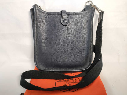 HERMES X Evelyn TPM Epsom Leather X Stamp 2016 Black Shoulder Bag