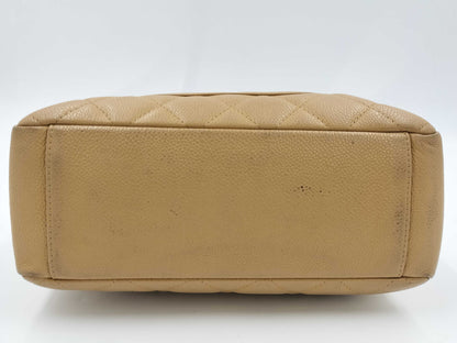 CHANEL PST Tote Bag, Caviar Skin, Beige, 8941696