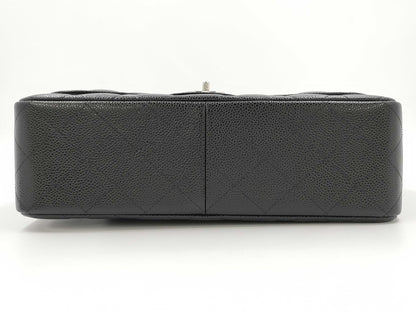 CHANEL Deca Matelasse 30 Chain Shoulder Bag in Black Caviar Leather 