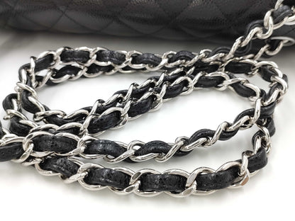 CHANEL Deca Matelasse 30 Chain Shoulder Bag in Black Caviar Leather 