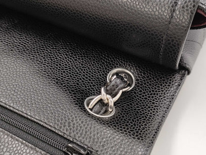 CHANEL Deca Matelasse 30 Chain Shoulder Bag in Black Caviar Leather 