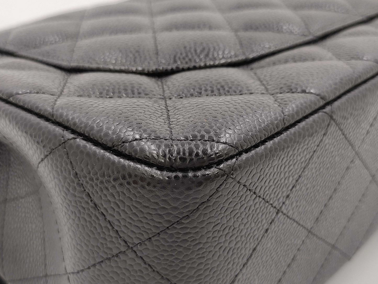 CHANEL Deca Matelasse 30 Chain Shoulder Bag in Black Caviar Leather 
