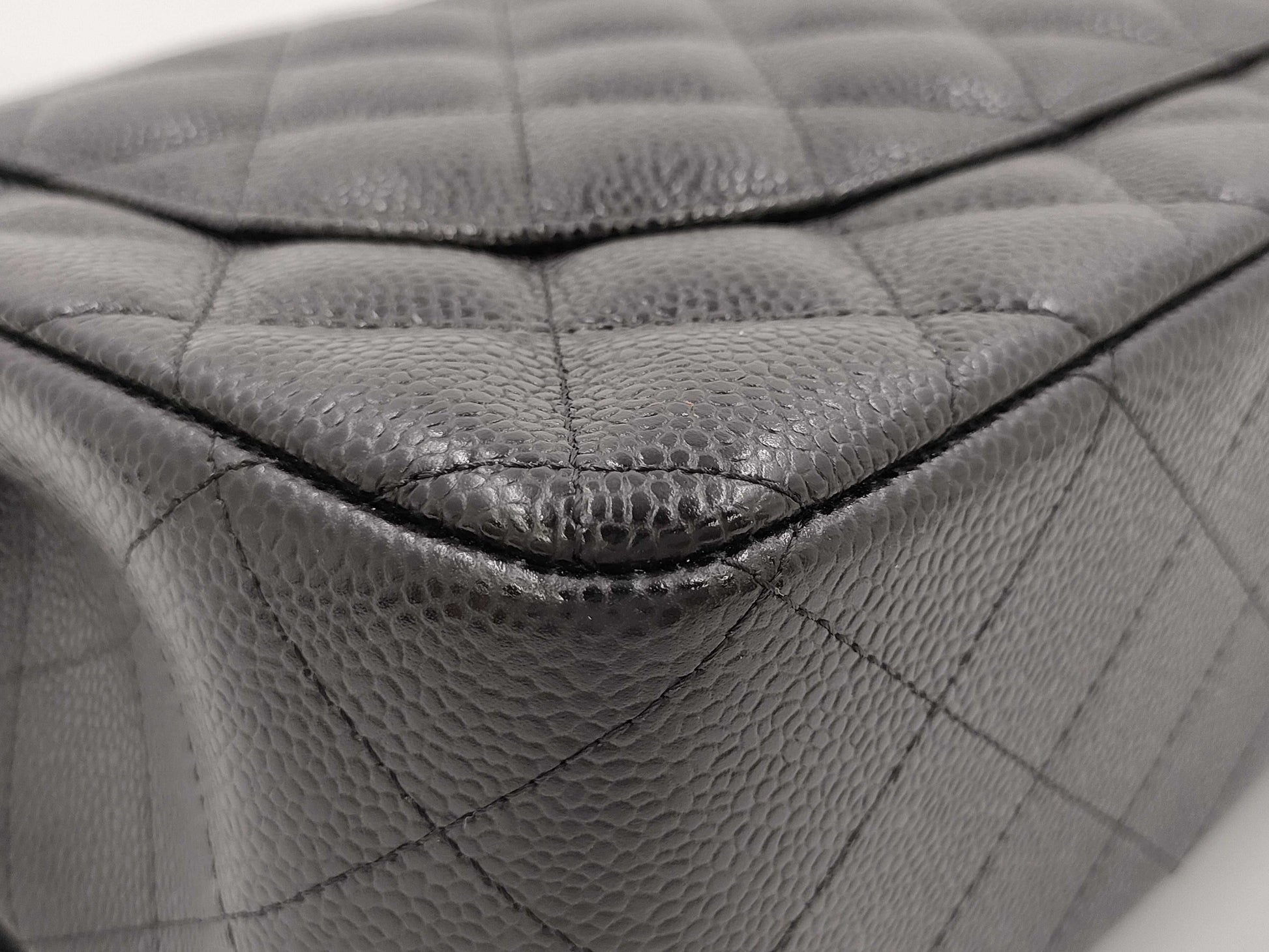 CHANEL Deca Matelasse 30 Chain Shoulder Bag in Black Caviar Leather 